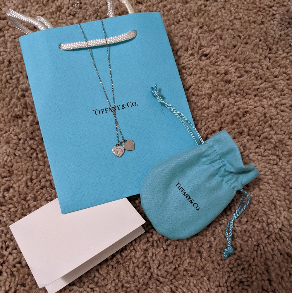 16" double heart Tiffany & Co necklace